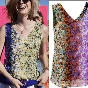 CAbi 5538 Merry Go Round Wraparound Floral Tank XS
